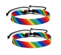 Lumi Zenva 4 Pulseras de Tela Arcoíris - Pulseras LGBT y Gay Pride - Símbolo de Amor, Valentía y Orgullo - Pulsera Multicolor de Amistad para Festival Pride, Desfiles y Uso Diario (2)