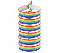 Lumi Zenva 6 Pulseras LGBT y Gay Pride - Pulseras de Tela Arcoíris como Símbolo de Valentía, Amor y Autoestima - Ideales para Desfiles, Festivales y Uso Diario - Colores Vivos con Orgullo (6)