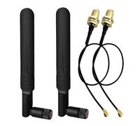 Lumi Zenva® Antena WiFi RP-SMA Macho 8 dBi Doble Banda 2.4 GHz / 5 GHz con Cable Coaxial Fino de 25 cm Tipo MHF4 - Compatible Intel M.2 NGFF, ESP32, Router, Cámara IP, Adaptador WiFi USB