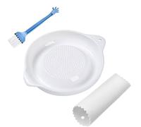 Lumi Zenva Cerámica Pro Rallador Placa Circular Porcelana Pelador Cepillo Ajo Rallador Ajo y Jengibre para Cocina Familiar Puré Manzana Limón Jugo Apto Lavavajillas con Cepillo