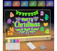 Lumiboard - Tablero de dibujo LED, 11.8 x 7.9 pulgadas, tablero de dibujo LED para niños con soporte, 4 modos y 6 colores, esponja seca y paño de limpieza, regalo de cumpleaños de Navidad para niños y