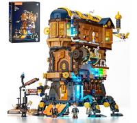 Lumibricks Castillo Móvil del Alquimista - Set de Construcción con Iluminación, Modelo Mecánico Steampunk con 2690 Piezas, Luz Azul Mágica y Estructuras Móviles, Ideal para Adultos y Adolescentes