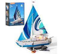 Lumibricks FUNWHOLE La Brisa - Velero con iluminación LED, 1640 piezas, escala 1:24, modelo de velero de larga distancia para adultos, ideal como accesorio para el hogar y artículo de colección para