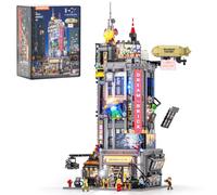 Lumibricks Kit de construcción de torre de 3891 piezas, modular iluminado para adultos, 16+, estudio de cine, torre con 8 minifiguras, ascensor funcional, estudio y pantalla de luz