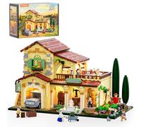 LUMIBRICKS Set de Construcción con Luces Viñedo Toscano - 2800 Piezas Casa Bodega Mediterránea con Luces LED, Escena de Elaboración de Vino, Camión Vintage y Mini Figuras, Serie de Granja para Adultos