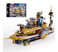 Lumibricks Set de Construcción Steampunk Barco de Vapor con Iluminación - 1792 Piezas, Modelo de Barco con LED Dinámico y Diseño Modular de Montaje Rápido, Ideal para Coleccionistas de Bloques