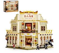 Lumibricks Western Bank Heist Kit de Construcción - Modelo Insignia de Ciudad Oeste con 2875 pcs, 11 Luces LED, 6 Figuras, Arquitectura Detallada del Oeste, Regalo Coleccionable para Adultos y niños
