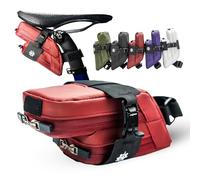 Lumière & Co. Bolsa magnética de liberación rápida para sillín, doble compartimento, diseño de ladrillo bajo, sistema V negro