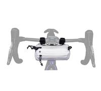 Lumiere & Co. Bolsa para manillar de bicicleta, diseño minimalista, 3 opciones de tamaño, varios colores, correas de clip, gancho y bucle, correa de hombro, Blanco, pequeño, Bolsa para manillar