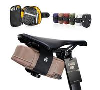 Lumiere & Co. Borsa da Sella per Bici, Borsa da Bici da Strada, Borse da Sella piccole per Bici, Borsa da Sella per Ciclismo, Borsa sottosella per Bici, Borsa da bicicletta per Sella (Beige, Large)