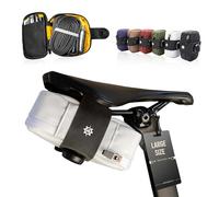 Lumiere & Co. Borsa da Sella per Bici, Borsa da Bici da Strada, Borse da Sella piccole per Bici, Borsa da Sella per Ciclismo, Borsa sottosella per Bici, Borsa da bicicletta per Sella (White, Large)
