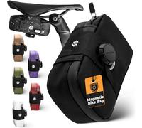 Lumiere & Co. Borsa da Sella per Bici, Borsa da Bici da Strada, Borse da Sella piccole per Bici, Borsa da Sella per Ciclismo, Borsa sottosella per Bici, Borsa da bicicletta per Sella (Black, Large)