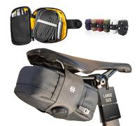 Lumiere & Co. Falcon - Bolsa magnética para sillín de 0.69 L, 6 x 3.5 x 2 pulgadas, diseño minimalista elegante, fijación rápida de hebilla magnética, bolsa de ciclismo para bicicleta (negro, grande)