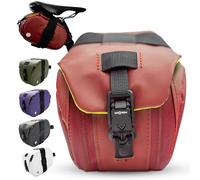 Lumiere & Co. Maximus - Alforja magnética para sillín, 17,78 x 10 x 10 cm, bolsa de fijación rápida, almacenamiento seguro debajo del sillín (rojo, pequeño)