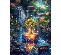 Lumière Magique Dans UNE Bouteille Rompecabezas 1000 Piezas Cartón Grueso para Coleccionistas Mitos Animal Planta Noches De Cita Mejora Concentración Ocio En Casa Regalo Reyes Magos 1000 PCS