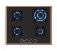Lumiflame Placa de gas | 4 quemadores | Marco de cobre | Encendido eléctrico | Potencia 8 kW Klarstein