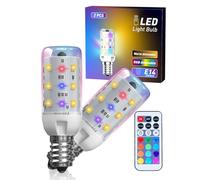 LumiGo Bombilla RGB LED E14 2W con Control Remoto Regulable Bombillas Cambio de Color E14 LED, 12 Colores RGB y Blanco Cálido 3000K, 2 Pack