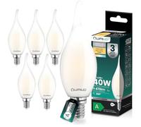 Lumiled Bombilla LED de vela BA35 E14, punta de llama, ultraeficiente, clase A, 2,2 W, 470 lm, repuesto de 40 W, 2700 K, blanco cálido, filamento de cristal esmerilado, ángulo de haz de 360°, no