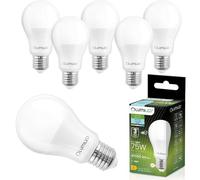 Lumiled Bombilla LED E27 A60, 10 W, equivalente a 75 W, 1100 lm, 6500 K, blanco frío, 230 V, ángulo de haz de 260°, no regulable, iluminación interior, fuente de luz, ahorro de energía, paquete de 6
