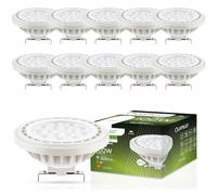 Lumiled Juego de 10 bombillas LED AR111 G53, tensión, 12 V CC/CA, 15 W (equivalente a 100 W), color blanco neutro, 4000 K, ángulo de haz de 38 grados, blanco, 1521 lúmenes, Ra> 80, plástico
