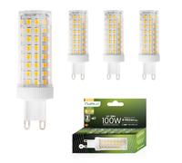 Lumiled Juego de 4 bombillas LED G9 de 12 W (equivalente a 100 W incandescente) 3000 K blanco cálido 1152 lm ángulo de luz de 360 ° 230 V bombillas de bajo consumo sin parpadeo SMD fuente de luz