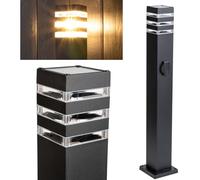Lumiled® Lámpara de sendero exterior con enchufe, 80 cm, color negro, IP44, resistente a salpicaduras, lámpara de pie, lámpara de jardín, lámpara de pie, lámpara de jardín, columna de corriente