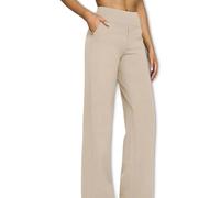 Lumilift Work/Yoga Pants, High Stretch Wide Leg Pant for Women, High-Waist Straight-Leg Work Pant Set for Women (Apricot,S)