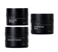 Lumin - Tratamiento Facial Avanzado Hombres - Incluye Crema Humectante, Limpiador de Carbón y Crema Contorno de Ojos - Ayuda con las ojeras, manchas oscuras, piel desigual y opaca - 2 meses de uso