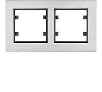 Lumina Passion Marco Horizontal 2x Aluminio Plata WL9222 hager polo 8694407002310