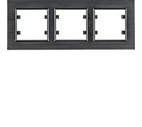 Lumina Passion WL9233 Hager Polo 8694407002396 - Marco triple horizontal de aluminio, color negro