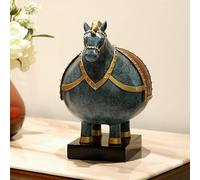 LuminaCreek Estatua Decorativa for el hogar, Estatua de Guerreros de Terracota, Escultura de Soldados de la Guardia de Lanza, Figura artística del Caballero Qin, Caballo de Guerra(1pcs)