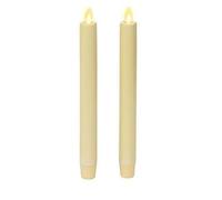 Luminara Flickering Flameless Ivory Taper Candles - Warm LED Light Flame - 2 AA Battery Operated Decor for Dining Room Table Centerpieces, Fireplace Mantel, Dinner Party, Reception - Set of 2 Tapers
