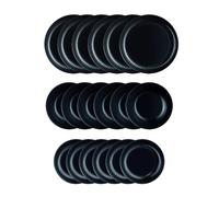 Luminarc Cottage Vajilla Vidrio Negro Cottage Luminarc 18 Piezas - 6 Personas Opal Apto Microondas Apilable