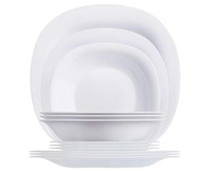 Luminarc Dajar Carine Vajilla (Cristal, 29,2 x 14 x 28,5 cm, 18 Unidades), Color Blanco