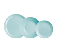 Luminarc Diwali Turquesa Vajilla Opal 18 Piezas - 6 Personas