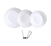Luminarc Feston Vajilla Opal 24 Piezas-6 Personas Opal Apto Microondas Apto Frigorífico Apilable