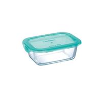 Luminarc RECIP RECT C/T 38 CL KEEP'N Lagon Lum, Transparente y Verde, 38cl