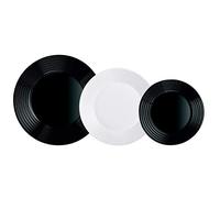 luminarc vajilla vidrio 18 piezas-6 personas harena n&b