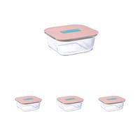 Luminarc Joy Recipiente Hermético Vidrio 16x16x7,4cm - 80cl Sodo Apto Microondas (Paquete de 4)