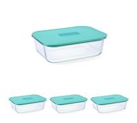 Luminarc Joy Recipiente Hermético Vidrio 23x17,5x8,4cm - 150cl Sodo Apto Microondas (Paquete de 4)