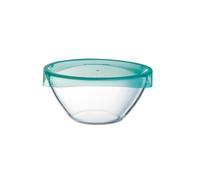 Luminarc ENSALADERA 17 CM C/Tapa KEEP'N Lagon Lum, Transparente y Verde