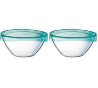 Luminarc Keep'n Lagon Ensaladera Vidrio Con Tapa 23cm Sodo Apto Microondas Apto Frigorífico Reciclable (Paquete de 2)