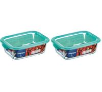 Luminarc Keep'n'Box - Recipiente rectangular de vidrio con tapa, 189 cl (Paquete de 2)