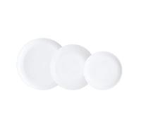 Luminarc Pampille Blanco Vajilla Vidrio 18 Piezas - 6 Personas Opal Apto Microondas Apto Frigorífico Reciclable