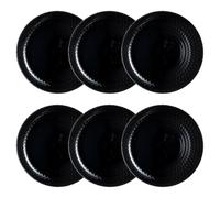 Luminarc Pampille Negro 6 Plato Llano Vidrio 25cm Sodo Apto Microondas Apto Frigorífico Apilable