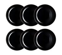 Luminarc Pampille Negro Set 6 Platos Postre Vidrio Apto Microondas Apto Frigorífico Apilable