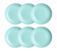 Luminarc Pampille Turquesa 6 Plato Llano Vidrio 25cm Opal Apto Microondas Apto Frigorífico Reciclable