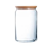Luminarc Tarro hermético Pav de vidrio 2 L | Marrón, Vidrio, forma redonda, acabado brillo, 2 L, cierre a presión, no apto para microondas, apto para frigorífico