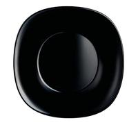 Luminarc Plato hondo Carine de vidrio 21 cm | Negro, Vidrio, formato cuadrado, acabado brillo, 21 cm, apilable, apto para microondas, apto para frigorífico