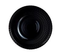 Luminarc Plato hondo Pampille de vidrio 20 cm | Negro, Vidrio, formato redondo, acabado con relieve, 20 cm, apilable, apto para microondas, apto para frigorífico